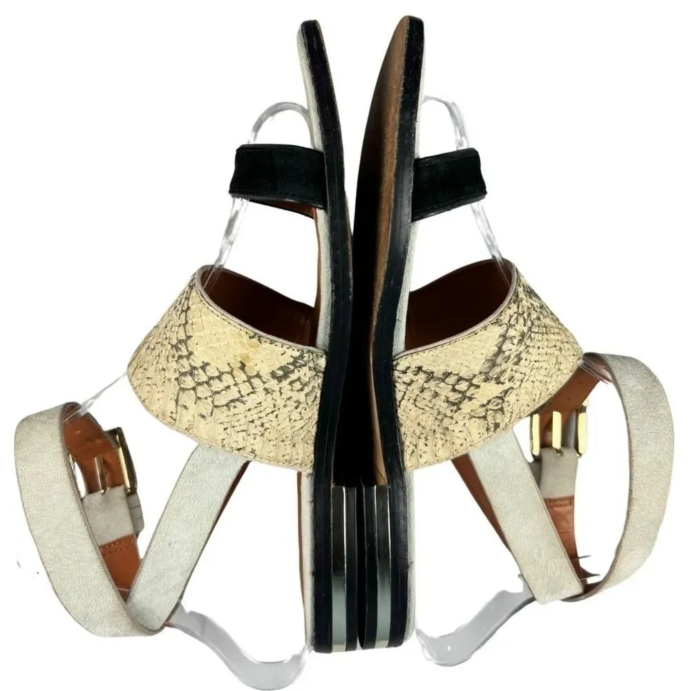 Rebecca Minkoff Vero Cuoio Multicolor Animal Print Ankle Wrap Sandals‎ Size 7M
